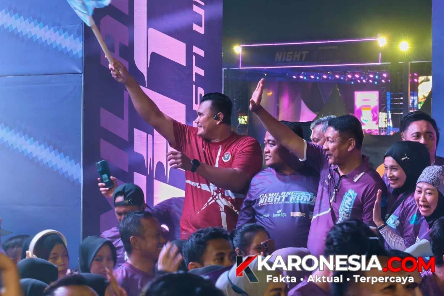 Kasdim Tigaraksa Mayor Inf Windra Sanur menghadiri Gemilang Korpri Night Run HUT Kabupaten Tangerang ke-394 di Serpong.