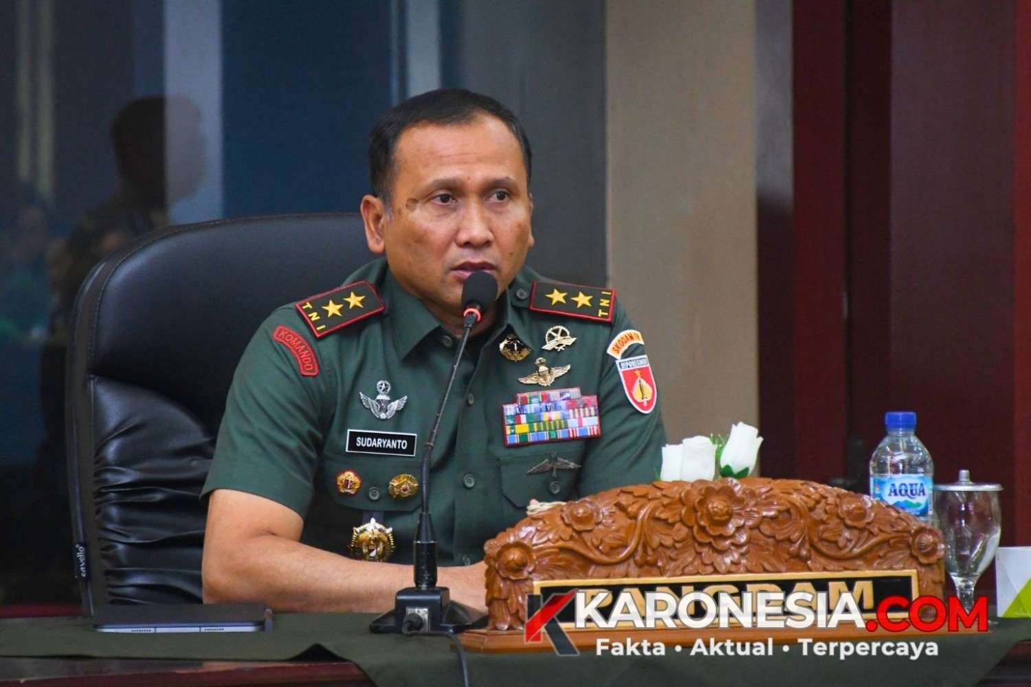 Mayjen TNI Sudaryanto memimpin entry briefing Pangdam IV Diponegoro di Aula Makodam.