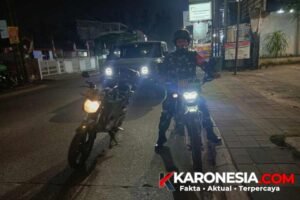 Patroli malam prajurit TNI Kodim 0506 Tangerang 2026 bersama Komduk masyarakat
