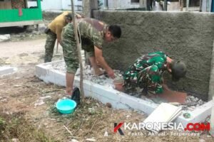 Satgas TMMD 130 Kodim Tigaraksa membangun sarana air bersih di Desa Sumur Bandung Jayanti