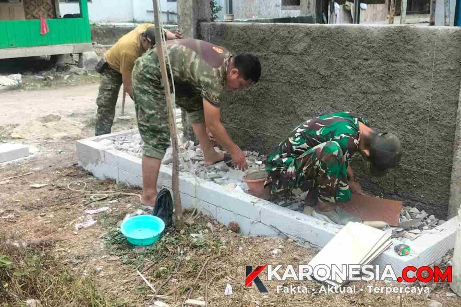 Satgas TMMD 130 Kodim Tigaraksa membangun sarana air bersih di Desa Sumur Bandung Jayanti