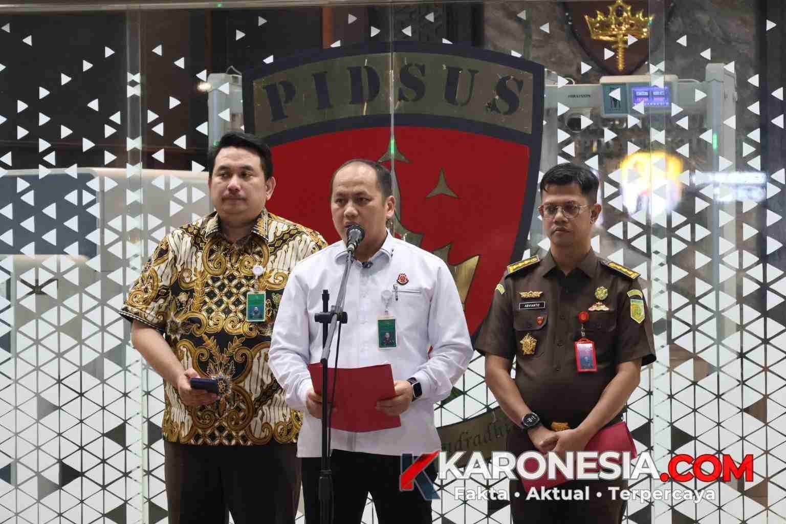 Konferensi pers jajaran JAM Pidsus Kejaksaan Agung terkait penanganan perkara.